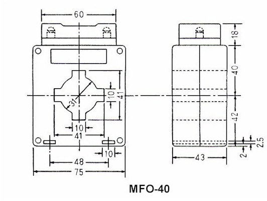 HEW MADE MFO-40 CURRENT TRANSFORMER