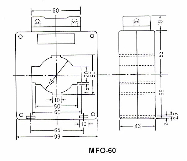 HEW BRAND MFO-60 CURRENT TRANSFORMER